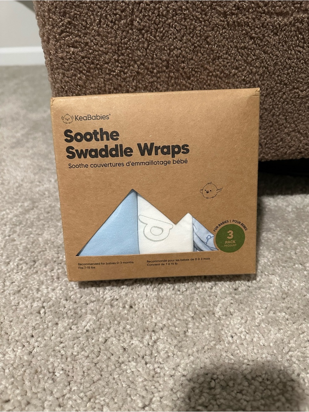 KeaBabies Soothe Swaddle Wraps - Blue/White Set